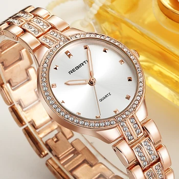 REBIRTH Gold Quartz Watch Women Brand Luxury Diamond Wristwatches Female Clock For Ladies Reloj Mujer Hodinky Relogio Feminino
REBIRTH Gold Quartz Watch Women Brand Luxury Diamond Wristwatches Female Clock For Ladies Reloj Mujer Hodinky Relogio Feminino