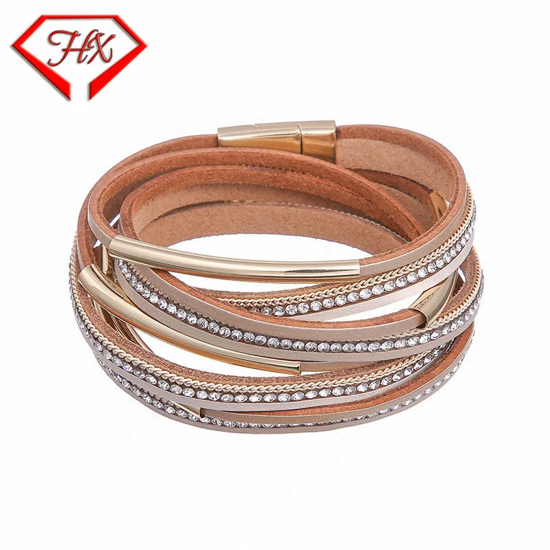 HX The New Leather Bracelet Women Fashion Happy Tube Rhinestone Crystal Charm Female Multilayer Bracelet Bracelet Women Jewelry
HX The New Leather Bracelet Women Fashion Happy Tube Rhinestone Crystal Charm Female Multilayer Bracelet Bracelet Women Jewelry