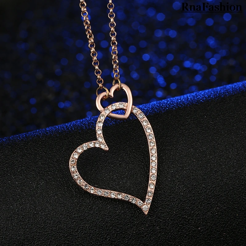 RNAFASHION Necklaces & Pendants European and American fashion jewelry wholesale crystal dazzling double heart necklace Women
RNAFASHION Necklaces & Pendants European and American fashion jewelry wholesale crystal dazzling double heart necklace Women