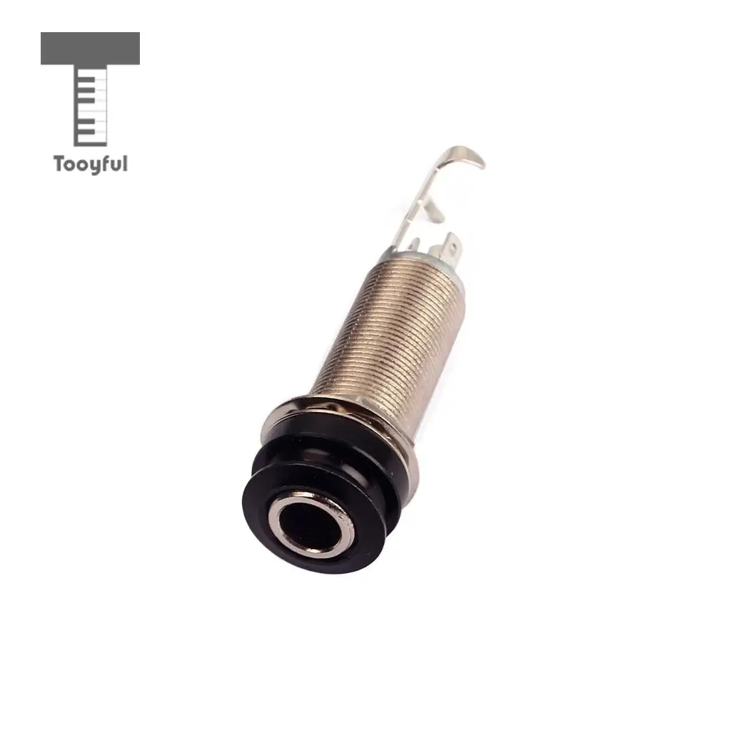Tooyful Cylinder Guitar End Pin Output Jack 1/4'' Stereo Jack Socket for Guitar Bass Mandolin