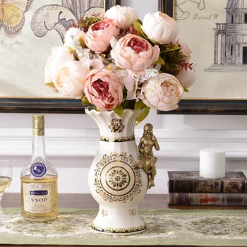 European Home Furnishing decorative ceramic vase style living room TV cabinet furnishings wedding gift flower
European Home Furnishing decorative ceramic vase style living room TV cabinet furnishings wedding gift flower