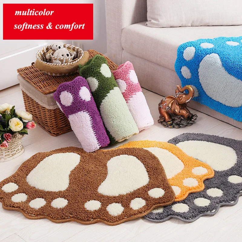 40*60cm Big Feet Shaggy Carpet Absorbent Anti-slip Mat Bedroom Bathroom Floor Door Mat Bibulous Floor mat
40*60cm Big Feet Shaggy Carpet Absorbent Anti-slip Mat Bedroom Bathroom Floor Door Mat Bibulous Floor mat