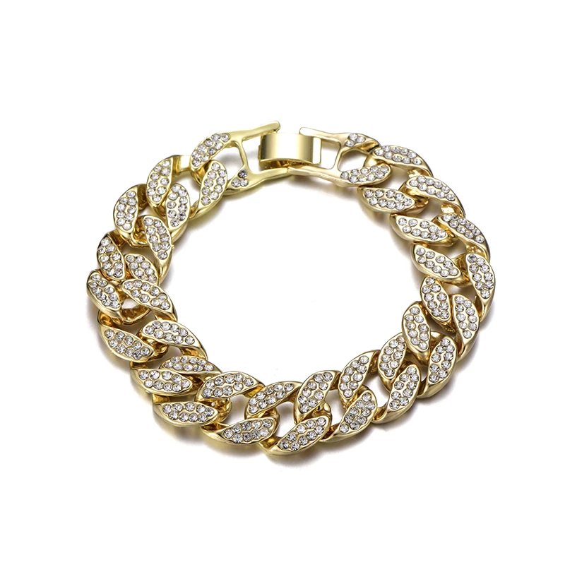 Men's Luxury Rhinestone Fashion Bracelets & Bangles High Quality Gold Color Iced Out Miami Cuban Bracelet Hip Hop
Men's Luxury Rhinestone Fashion Bracelets & Bangles High Quality Gold Color Iced Out Miami Cuban Bracelet Hip Hop