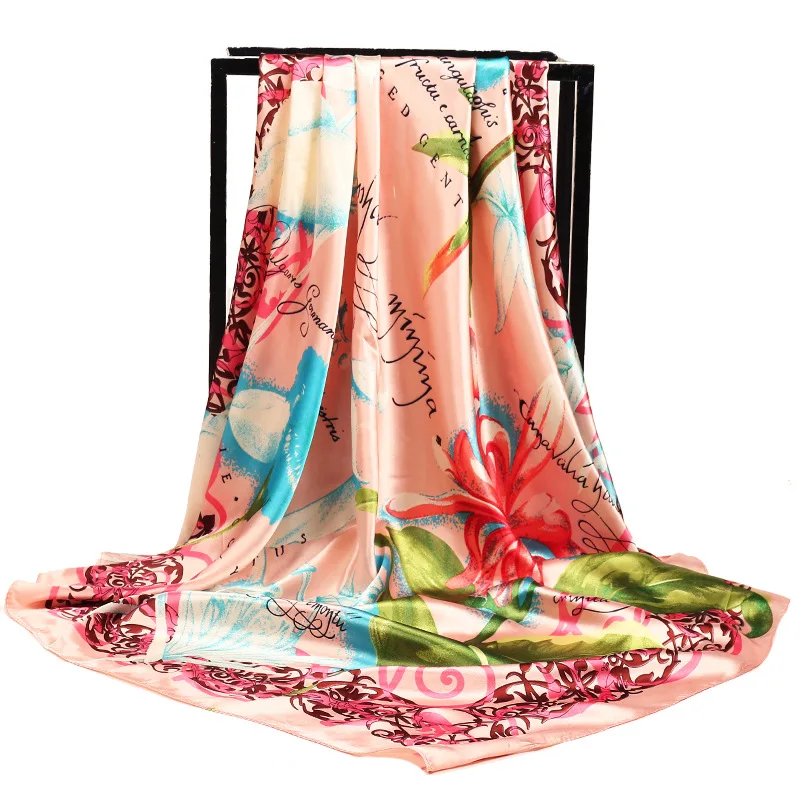 Summer Bohemia Silk Satin Square Scarf Sailboat Letter Plant Flower Printed Headscarf Women Suncreen Wraps and Shawls 90cm
Summer Bohemia Silk Satin Square Scarf Sailboat Letter Plant Flower Printed Headscarf Women Suncreen Wraps and Shawls 90cm