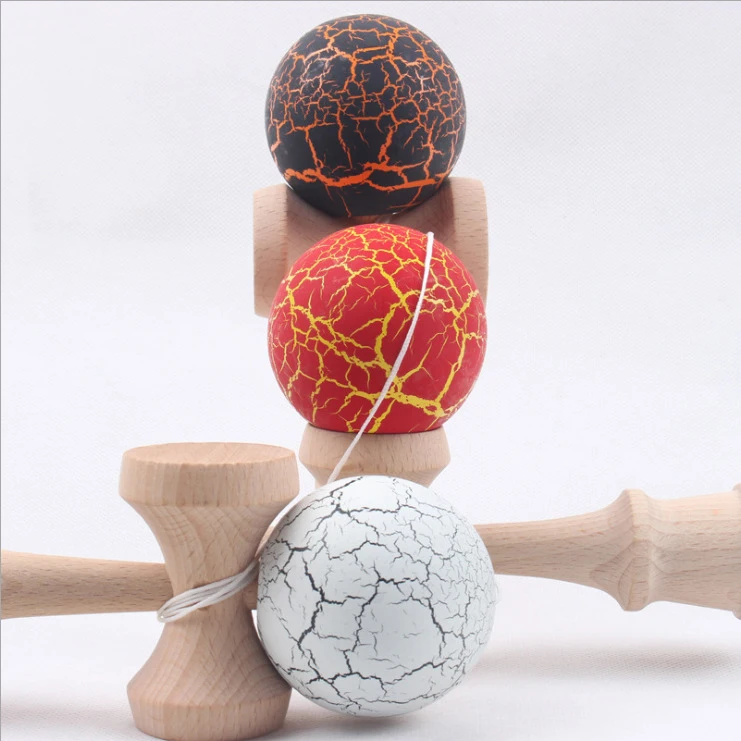 Hölzerne Kendama Ball Crack Paint geschickte Jonglierball Spielzeug japaniscCRH 