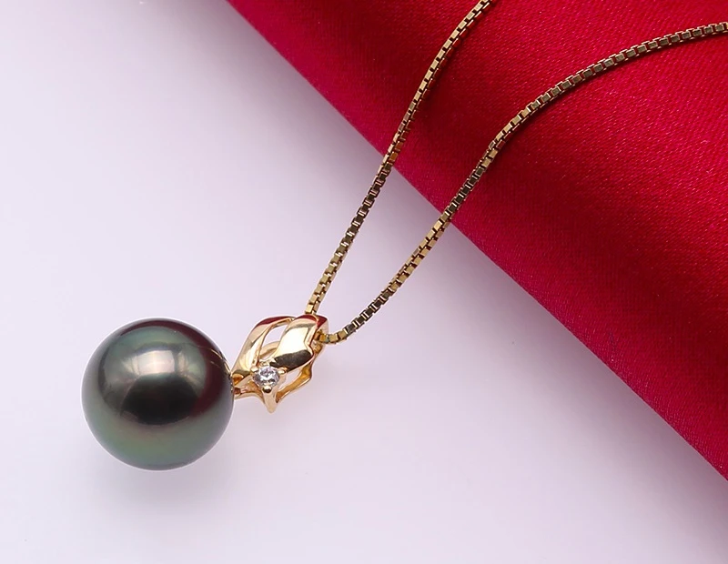 14K Gold 9.5mm Peacock Green Tahiti Pendant Necklace with Diamonds 18" Selected South Sea Cultured Pearl AAA Jewelry Gold
14K Gold 9.5mm Peacock Green Tahiti Pendant Necklace with Diamonds 18" Selected South Sea Cultured Pearl AAA Jewelry Gold