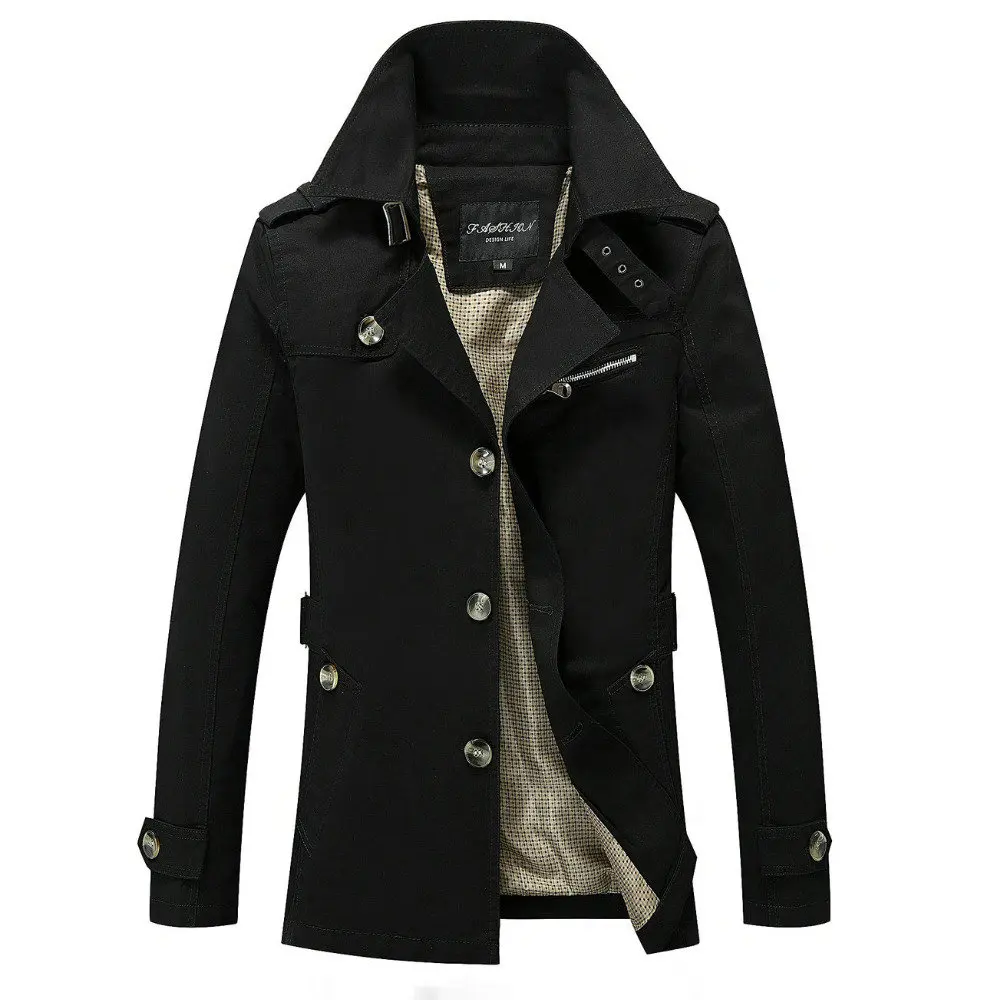 2019 New High Quality Spring Autumn Trench Coat Men Solid Slim Fit Cotton Men Casual Jacket Outwear
2019 New High Quality Spring Autumn Trench Coat Men Solid Slim Fit Cotton Men Casual Jacket Outwear