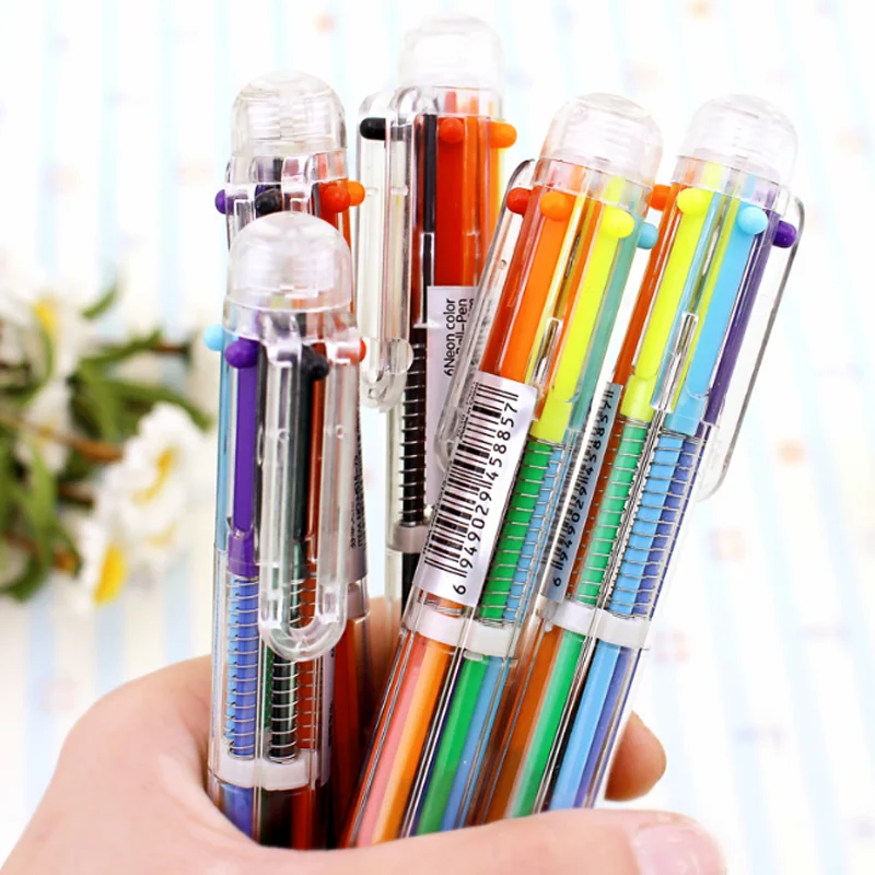 1 Pcs Creative 6 Colors Press Plastic Ballpoint Pens Novelty Multicolor Ball Pens Multifunction Stationery School Supplies
1 Pcs Creative 6 Colors Press Plastic Ballpoint Pens Novelty Multicolor Ball Pens Multifunction Stationery School Supplies