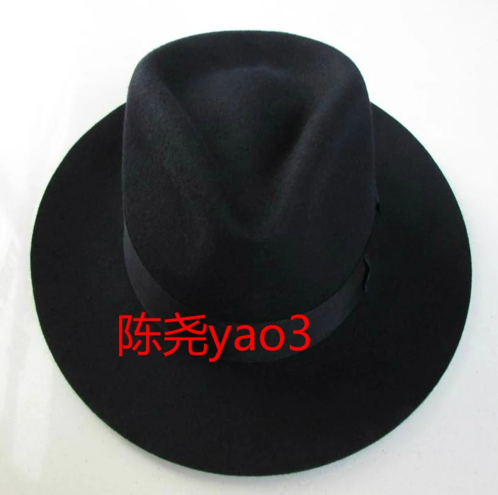 Wool Fedora Hats Wide Brim Ladies Trilby Gambler Hat Women Cowboy Sunshade  Cap