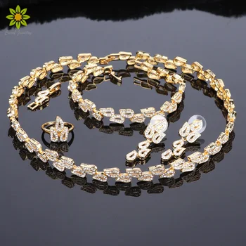 Luxury Crystal Wedding Jewelry Sets African Jewelry Sets Choker Gold Color Necklace Earrings Bracelet Ring for Women
Luxury Crystal Wedding Jewelry Sets African Jewelry Sets Choker Gold Color Necklace Earrings Bracelet Ring for Women