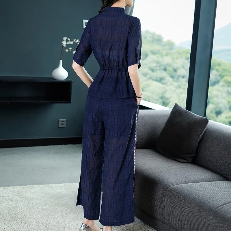 Casual Fashion Suit Female Spring and Summer 2019 Two-piece Loose Temperament Wide Leg Pants Suit 2 Piece Outfits for Women
Casual Fashion Suit Female Spring and Summer 2019 Two-piece Loose Temperament Wide Leg Pants Suit 2 Piece Outfits for Women