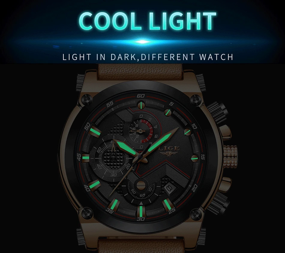 Reloje 2018 LIGE Men Watch Male Leather Automatic date Quartz Watches Mens Luxury Brand Waterproof Sport Clock Relogio Masculino 4