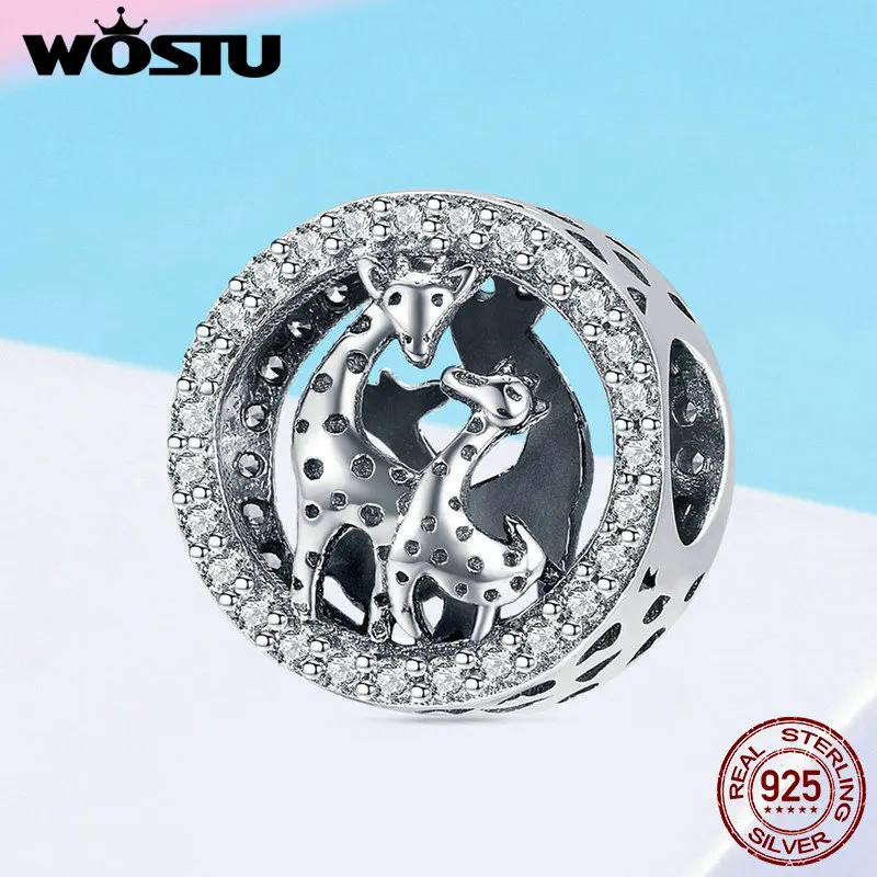 

WOSTU Hot Sale 925 Sterling Silver Lovely Giraffe Charm Beads Fit Bracelets Pendant Trendy Elegant Jewelry Accessories FIC997