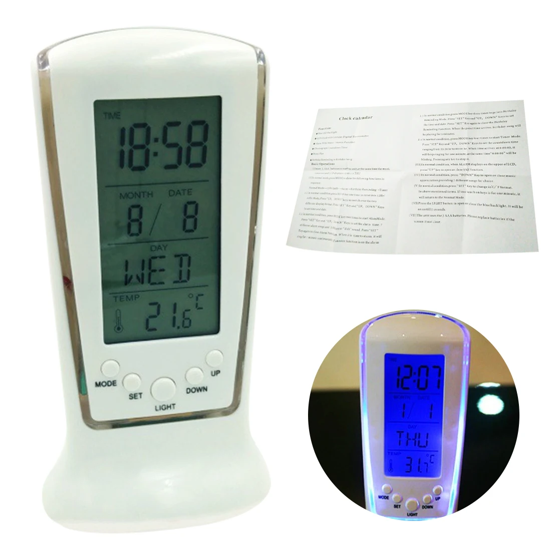 Digital LCD Clocks Calendar Thermometer Frozen Clock Despertador Desk Clock Bedside Alarm Electronic Watch Home Supplies
Digital LCD Clocks Calendar Thermometer Frozen Clock Despertador Desk Clock Bedside Alarm Electronic Watch Home Supplies