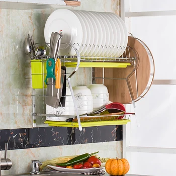 2 Layer Dish Drainer R-Shape Rack Stand Shelf Organizer For Kitchen Supplies Dryer For Cutlery Cutting Boards Dish Washer Wall
2 Layer Dish Drainer R-Shape Rack Stand Shelf Organizer For Kitchen Supplies Dryer For Cutlery Cutting Boards Dish Washer Wall
