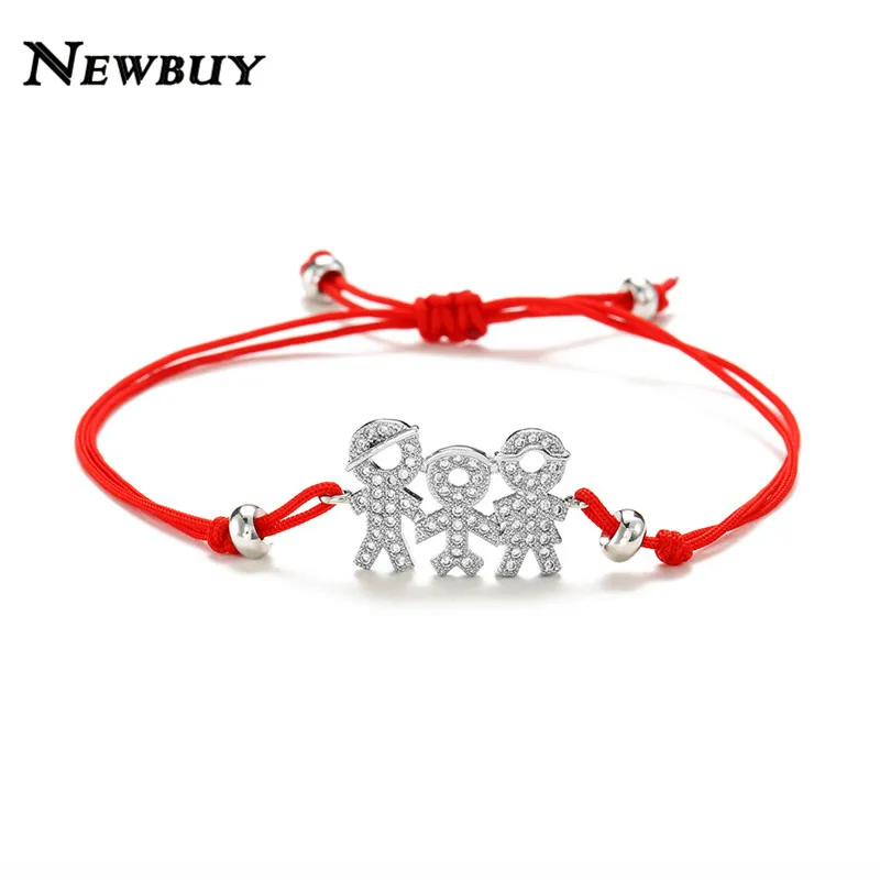 NEWBUY Lucky Red String Bracelets For Women Men Silver Color Dad&Mom&Child Charm Bracelets AAA+ Cubic Zirconia Jewelry Gift
NEWBUY Lucky Red String Bracelets For Women Men Silver Color Dad&Mom&Child Charm Bracelets AAA+ Cubic Zirconia Jewelry Gift