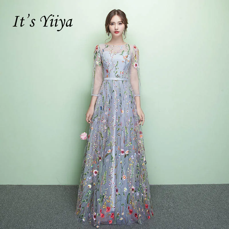 It's Yiiya Evening Dress Embroidery Floral O-neck Half Sleeve Illusion Evening Gowns LX030 abiye gece elbisesi In Stock
It's Yiiya Evening Dress Embroidery Floral O-neck Half Sleeve Illusion Evening Gowns LX030 abiye gece elbisesi In Stock