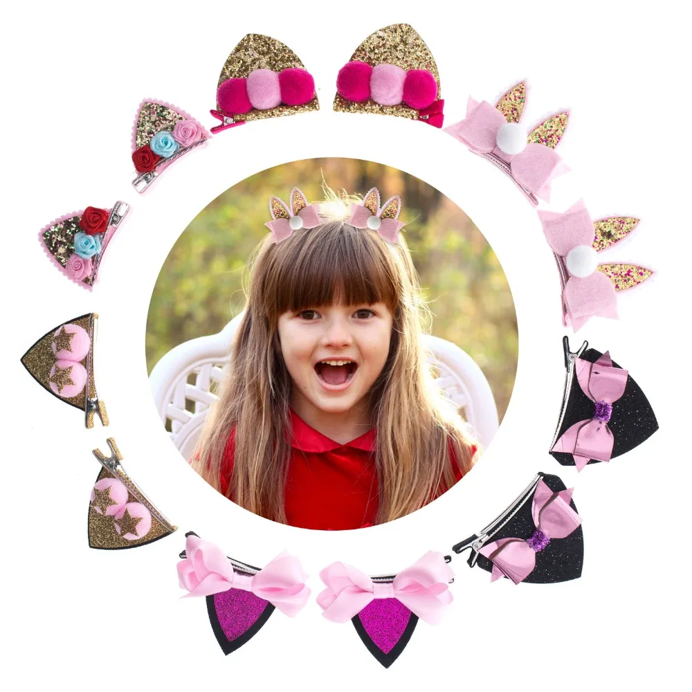 Girls Clips For Hair Shiny Sequin Animal Ear Ribbon Baby Hair Clips for Toddlers, Girls, Babies Children 6 Pcs Hair Accessories
Girls Clips For Hair Shiny Sequin Animal Ear Ribbon Baby Hair Clips for Toddlers, Girls, Babies Children 6 Pcs Hair Accessories