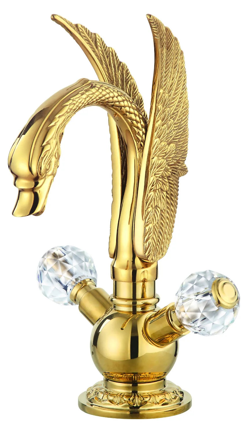 EMS Free shipping Gold finish PVD bathroom basin sink swan mixer faucet crystal double handles
EMS Free shipping Gold finish PVD bathroom basin sink swan mixer faucet crystal double handles