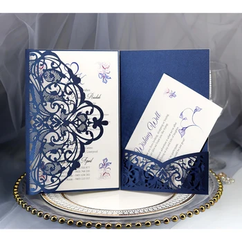 10pcs European Laser Cut Wedding Invitation Cards Tri-fold Greeting Card Beauty Decor Party Supplies Deep Blue/White Choose
10pcs European Laser Cut Wedding Invitation Cards Tri-fold Greeting Card Beauty Decor Party Supplies Deep Blue/White Choose