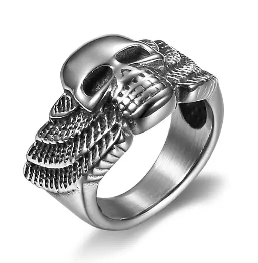 Drop Ship Size 7~12 Cool Wing Skull Ring 316L Stainless Steel Jewelry Silver Polishing Biker Skull Ring
Drop Ship Size 7~12 Cool Wing Skull Ring 316L Stainless Steel Jewelry Silver Polishing Biker Skull Ring
