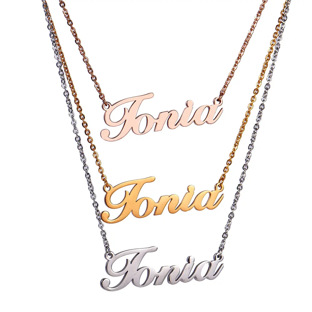 2018 индивидуальное ожерелье с именем клиента золотой кулон из нержавеющей стали