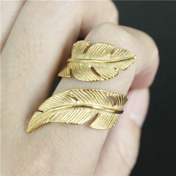 2016 Polishing Golden Feather Leaf Ring 316L Stainless Steel Jewelry Silver Biker Ring
2016 Polishing Golden Feather Leaf Ring 316L Stainless Steel Jewelry Silver Biker Ring