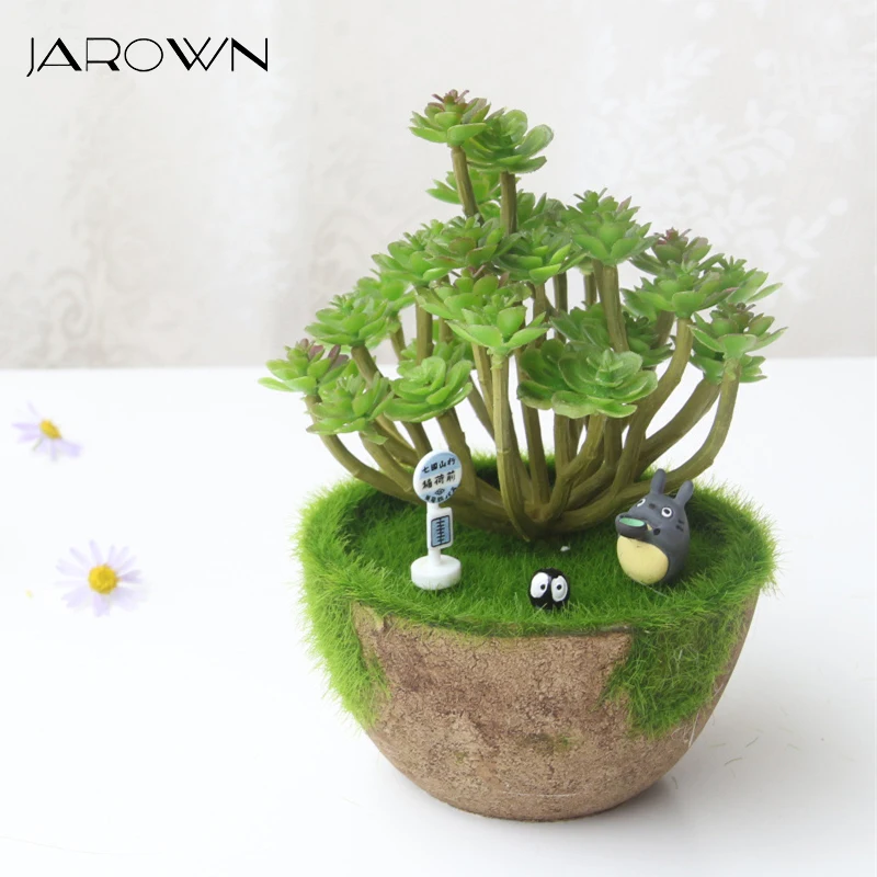 

JAROWN Simulation Succulent Plants Tree Totoro Micro Landscape Artificial Multi Fleshy Potted Home Office Decor Wedding Decor