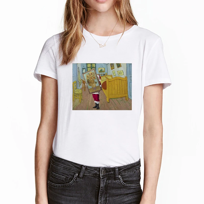 Christmas T Shirt Aesthetic Harajuku Women White Graphic Tees Santa Claus In Famous Paintings Clothes Plus Size Streetwear Tops
Christmas T Shirt Aesthetic Harajuku Women White Graphic Tees Santa Claus In Famous Paintings Clothes Plus Size Streetwear Tops