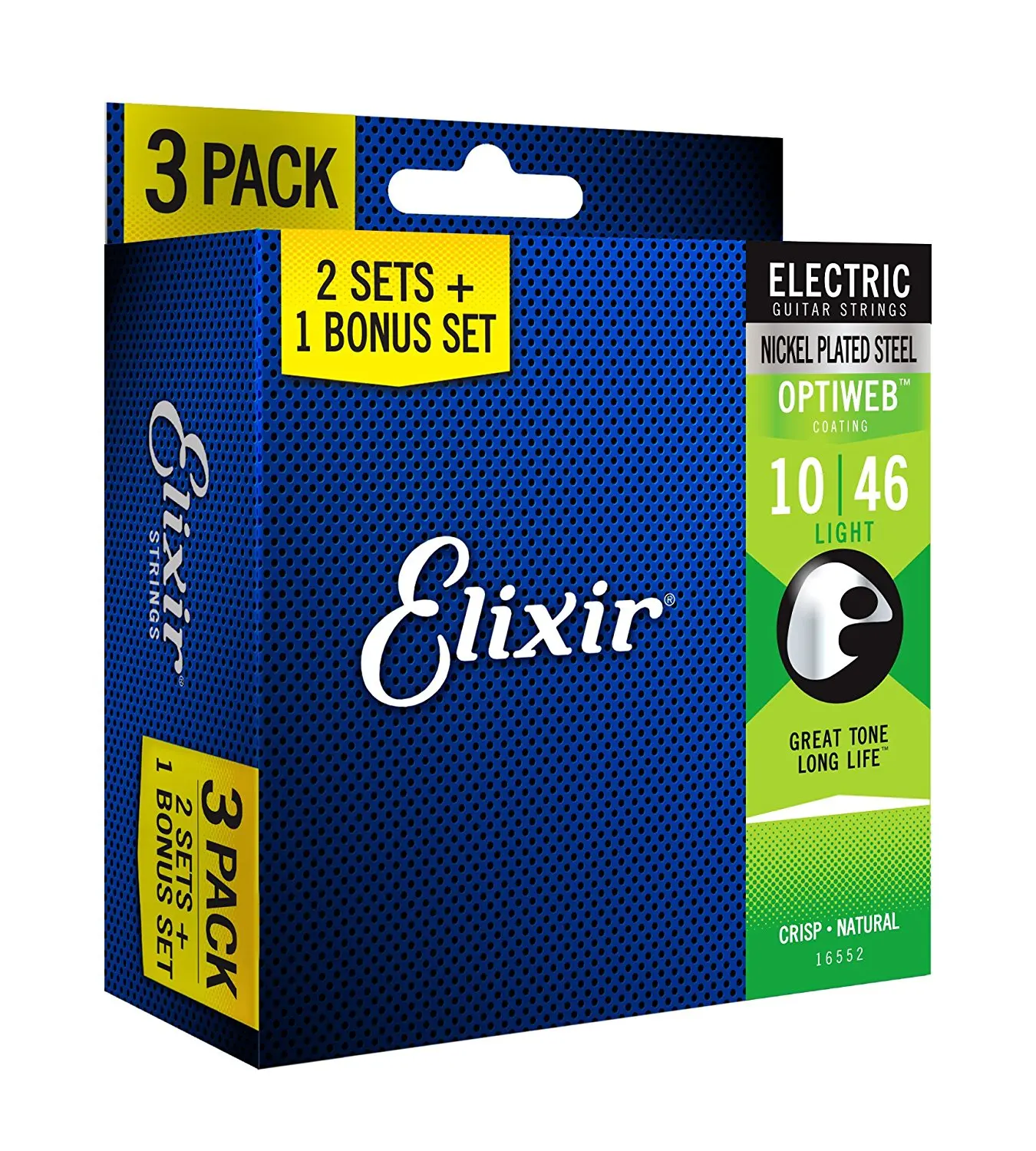 Elixir Strings 16552 (3 Pack of 19052) Electric Guitar Strings with OPTIWEB Coating, Light (.010-.046)
Elixir Strings 16552 (3 Pack of 19052) Electric Guitar Strings with OPTIWEB Coating, Light (.010-.046)
