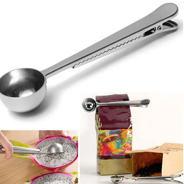 Multifunction Stainless Steel Coffee Scoop With Clip Coffee Tea Measuring Cup Ground Coffee Scoop Spoon E2S
Multifunction Stainless Steel Coffee Scoop With Clip Coffee Tea Measuring Cup Ground Coffee Scoop Spoon E2S