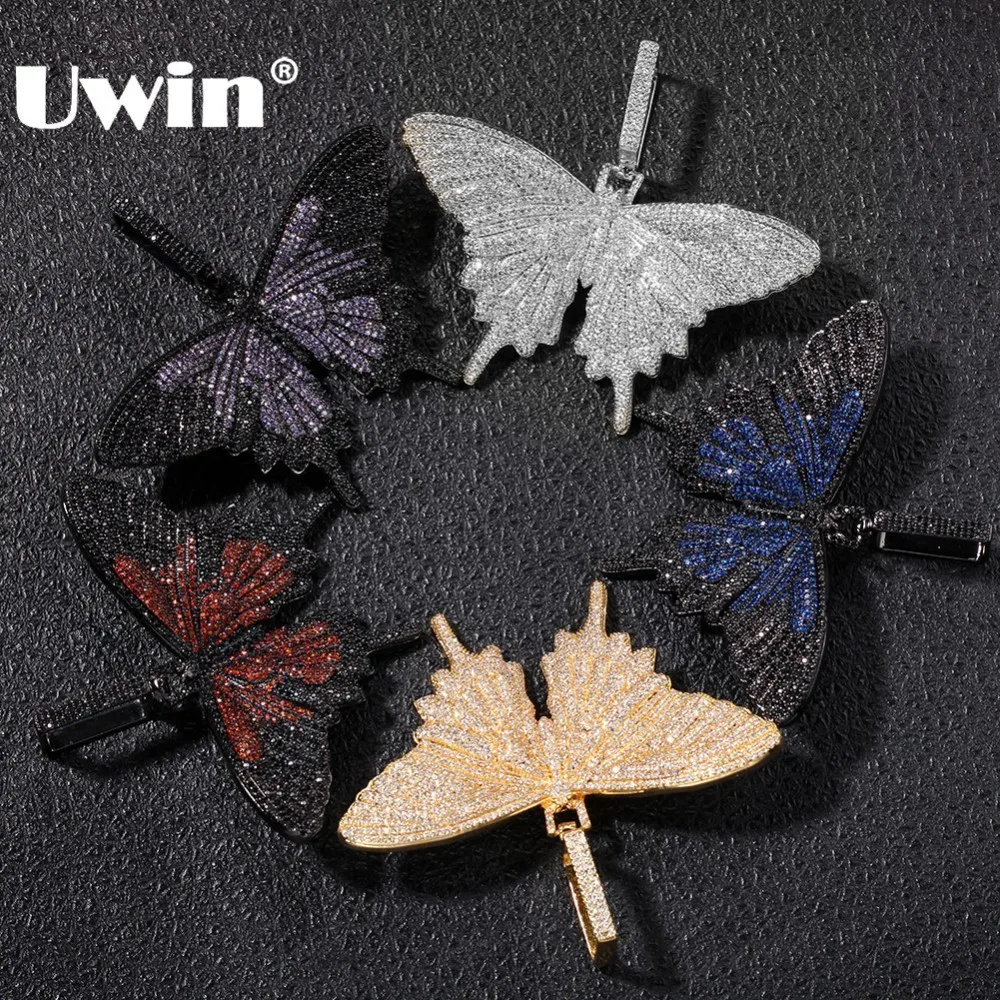 UWIN Colored Butterfly Pendant Necklace Paved Iced Out AAA Cubic Zirconia With 20mm CZ Cuban Chain Men Hiphop Jewelry For Gift
UWIN Colored Butterfly Pendant Necklace Paved Iced Out AAA Cubic Zirconia With 20mm CZ Cuban Chain Men Hiphop Jewelry For Gift