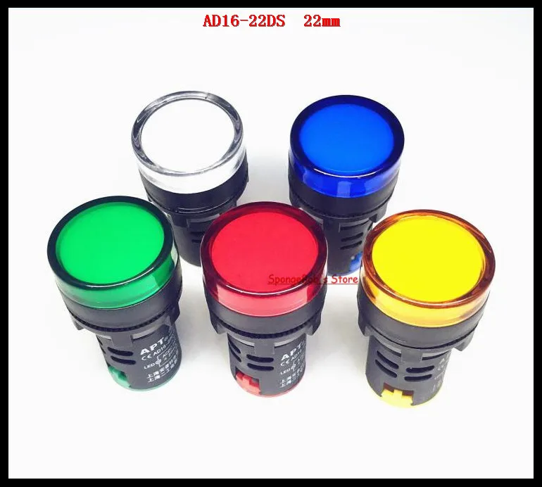 5 pcs/Lot AD16-22D/S 22mm Mixed Color AC/DC 12V,24V,36V,110V, AC220V LED Power Indicator Signal Light Pilot Lamp
5 pcs/Lot AD16-22D/S 22mm Mixed Color AC/DC 12V,24V,36V,110V, AC220V LED Power Indicator Signal Light Pilot Lamp