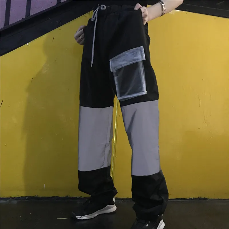 Patchwork Transparent Pocket Reflective Drawstring Waist Loose Hiphop Harem Cargo Track Pant Streetwear Jogger Trouser Plus Size
Patchwork Transparent Pocket Reflective Drawstring Waist Loose Hiphop Harem Cargo Track Pant Streetwear Jogger Trouser Plus Size