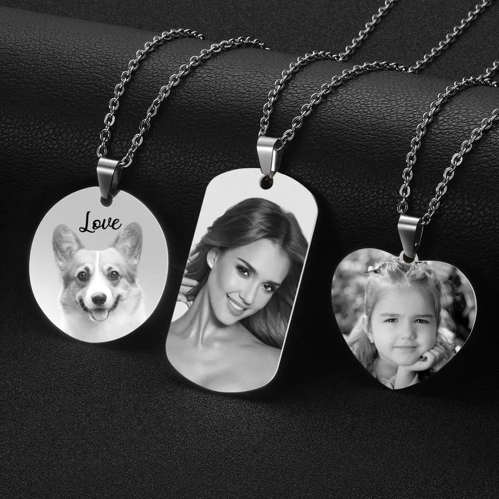 3 Patterns Customized Photo Name Necklace Stainless Steel Engrave ID Dog Tag Pendant Chain For Woman Jewelry Personalised Gift
3 Patterns Customized Photo Name Necklace Stainless Steel Engrave ID Dog Tag Pendant Chain For Woman Jewelry Personalised Gift