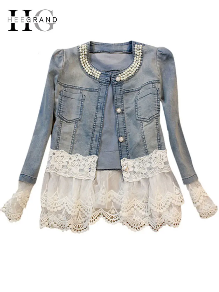 Jeans Jacket Women Casacos Feminino Slim Lace Patchwork Beading Denim Lady Elegant Vintage Jackets Coat Free Shipping WWJ084
Jeans Jacket Women Casacos Feminino Slim Lace Patchwork Beading Denim Lady Elegant Vintage Jackets Coat Free Shipping WWJ084