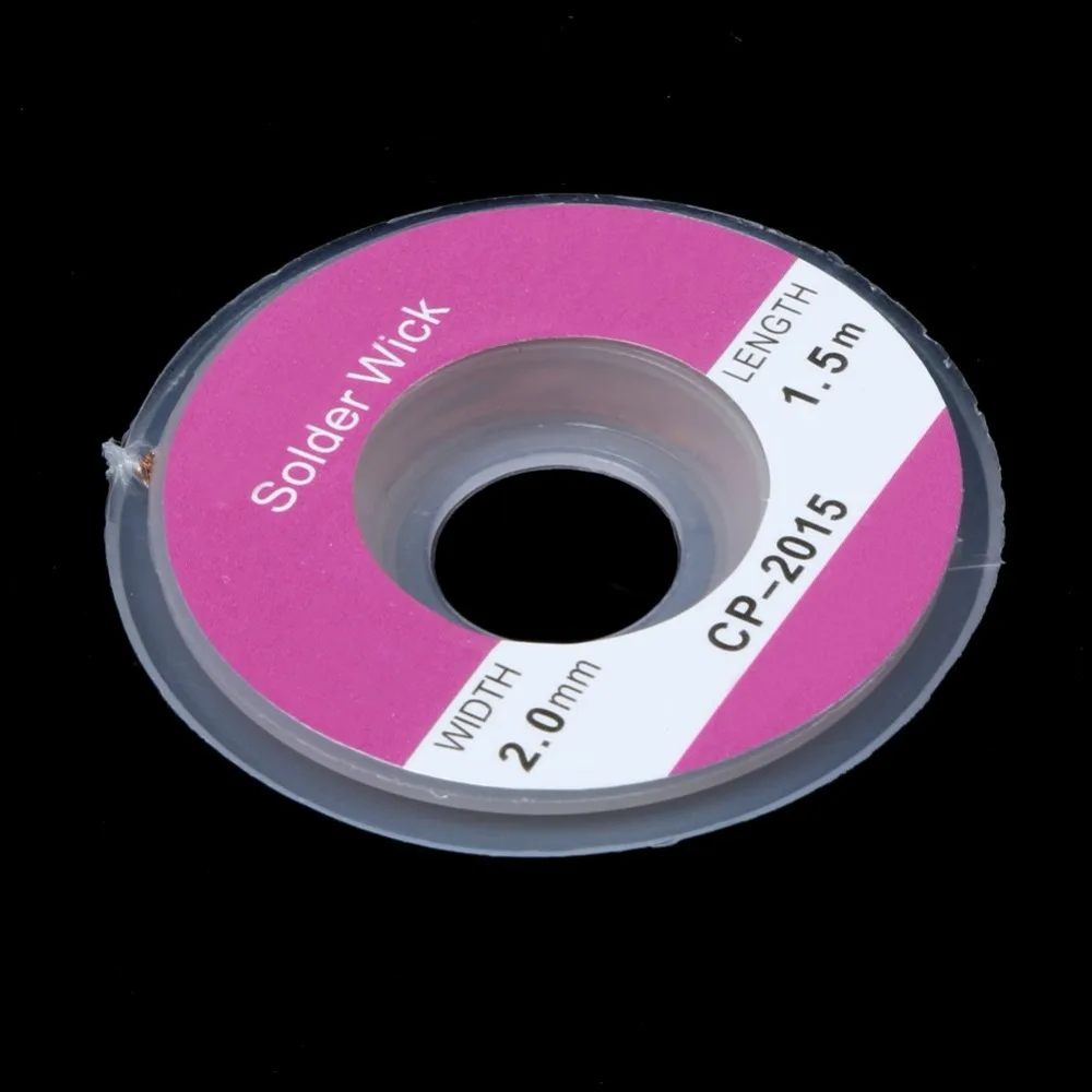 1.5m/5ft Width 2.0mm Solder Wick Remover Desoldering Braid Solder Remover Sucker Flux Wick Cable Wire Repair Tool CP-2015
1.5m/5ft Width 2.0mm Solder Wick Remover Desoldering Braid Solder Remover Sucker Flux Wick Cable Wire Repair Tool CP-2015