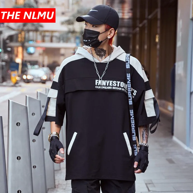 2019 Summer Harajuku Hooded T-shirt Men Short Sleeve Tshirt Hip Hop Sweatshirt Ribbons Design Streetwear Tees Tops T Shirt WG242
2019 Summer Harajuku Hooded T-shirt Men Short Sleeve Tshirt Hip Hop Sweatshirt Ribbons Design Streetwear Tees Tops T Shirt WG242