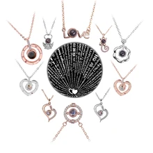 HOT 2018 Chiếu 100 Ngôn Ngữ Tôi Yêu Bạn Vòng Đeo Cổ Cho Nữ Tình Nhớ Cưới Mặt Dây Chuyền Vòng Cổ Choker Tặng Cho Người Yêu(China)