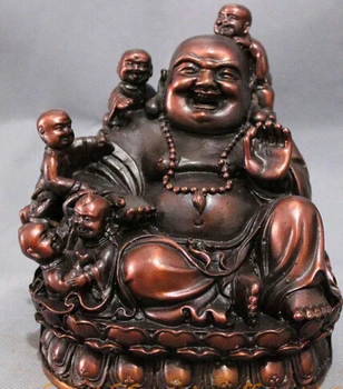 Fast Shipping>Chinese Pure Bronze Buddhism 5 Kid Child Happy Laughing Maitreya Buddha Statue 
Fast Shipping>Chinese Pure Bronze Buddhism 5 Kid Child Happy Laughing Maitreya Buddha Statue