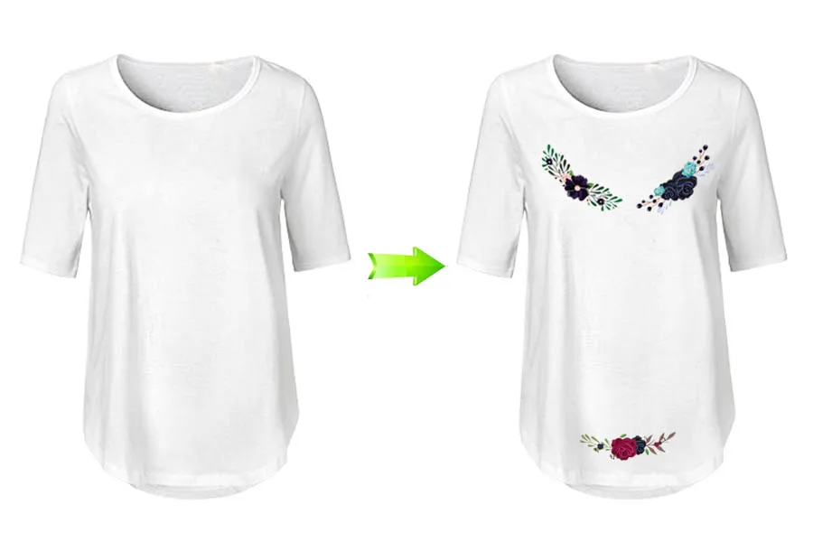 2-10PcsSet Flower Patches For Clothing Print On T-Shirt Clothes Decoration Washable New Design Diy Accessory Iron On Transfers