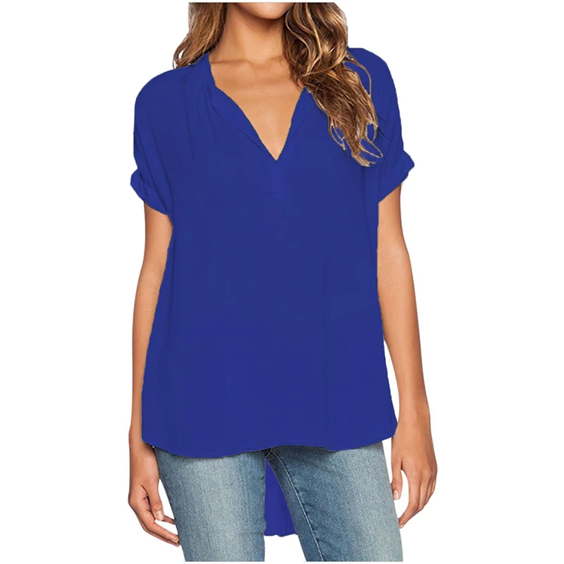 Women Blouse 2019 new fashion Summer blouses women's V-neck short sleeve long loose shirt blusa feminina Vestidos EFF6123
Women Blouse 2019 new fashion Summer blouses women's V-neck short sleeve long loose shirt blusa feminina Vestidos EFF6123