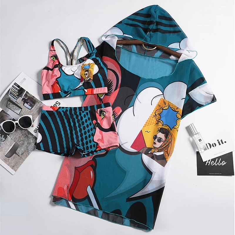 Sexy Women Bikini Set 2019 New Cartoon stripes Swimwear Bikini Bathing Suit Beachwear Swimming Suit High Waist 3-piece swimsuit
Sexy Women Bikini Set 2019 New Cartoon stripes Swimwear Bikini Bathing Suit Beachwear Swimming Suit High Waist 3-piece swimsuit