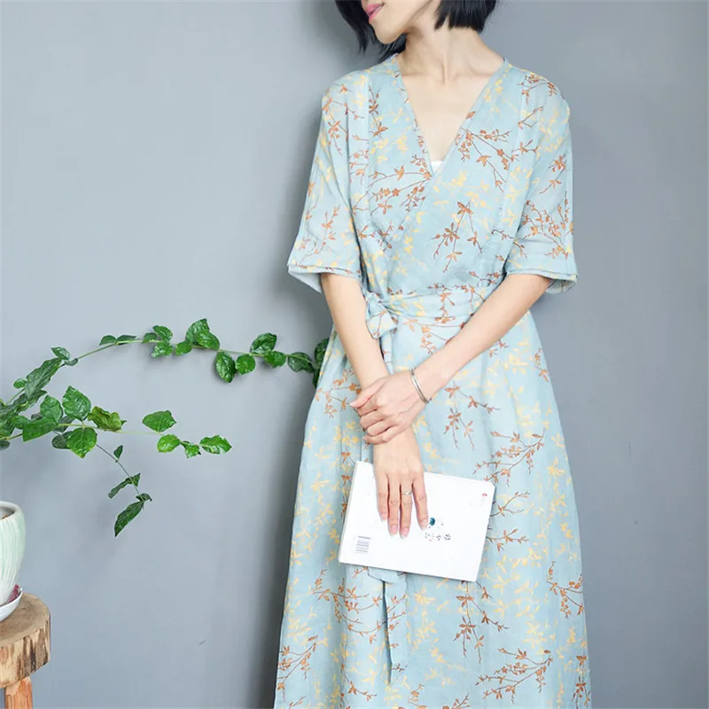 SCUWLINEN 2019 Spring Summer Dress Women V-neck Elegant Slim Half-sleeve Maxi Long Ramie Dress Loose Beach Dress Vestidos S794
SCUWLINEN 2019 Spring Summer Dress Women V-neck Elegant Slim Half-sleeve Maxi Long Ramie Dress Loose Beach Dress Vestidos S794
