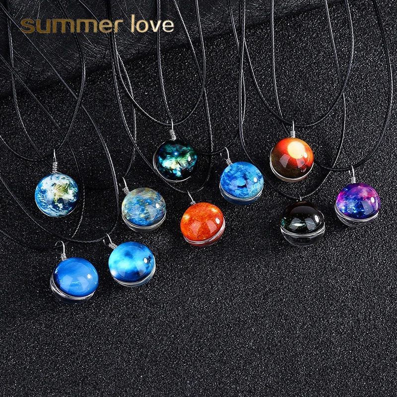 Fashion Duplex Planet Crystal Stars Ball Glass Galaxy Pattern Leather Chain Pendants Maxi Necklace For Womem Girlfriend Gift
Fashion Duplex Planet Crystal Stars Ball Glass Galaxy Pattern Leather Chain Pendants Maxi Necklace For Womem Girlfriend Gift