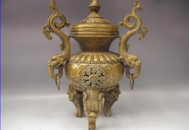 song voge gem S1071 Chinese Royal Copper Bronze Three Beast Foot Dragon Ear censer incense burner 
song voge gem S1071 Chinese Royal Copper Bronze Three Beast Foot Dragon Ear censer incense burner