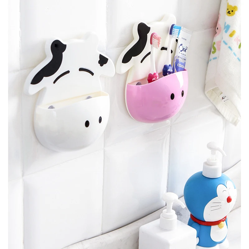 Cute Cartoon cow Kitchen Sundries Rack Holder Bathroom toothbrush Hanger Vacuum suction Keys Storage Box
Cute Cartoon cow Kitchen Sundries Rack Holder Bathroom toothbrush Hanger Vacuum suction Keys Storage Box