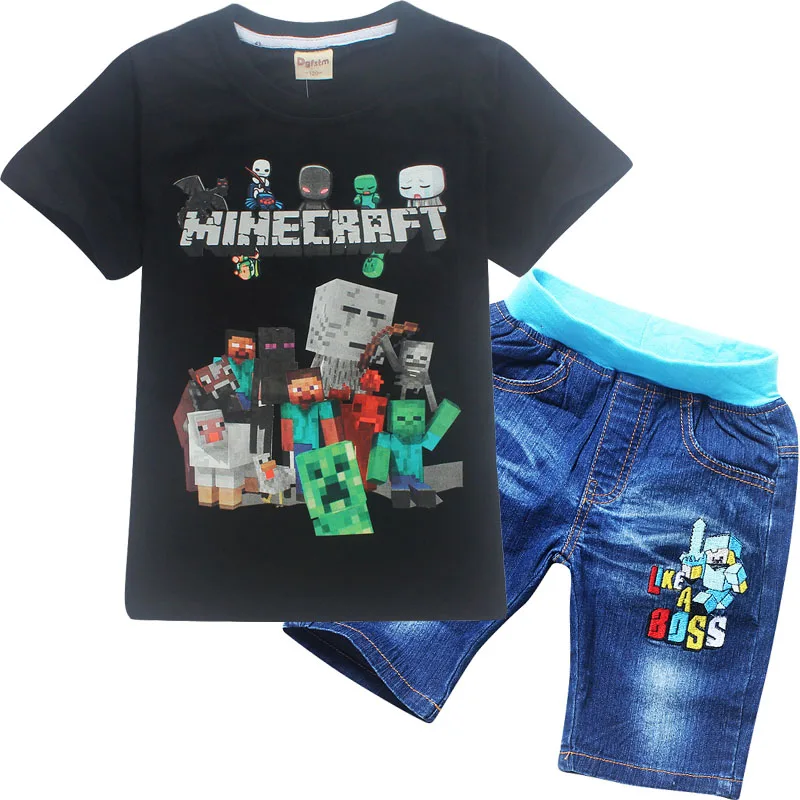2019 Boys Clothes Set Summer Cartoon Minecraft Hot Sale Short Sleeve T-Shirt Set 100% cotton T shirts Shorts 6-14 Years
2019 Boys Clothes Set Summer Cartoon Minecraft Hot Sale Short Sleeve T-Shirt Set 100% cotton T shirts Shorts 6-14 Years