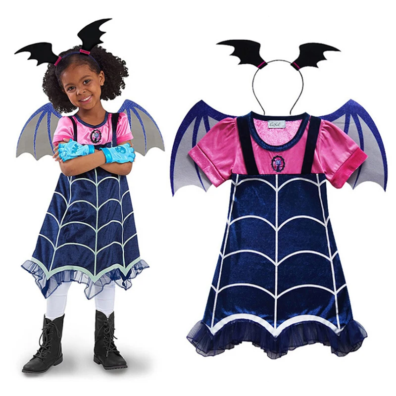 2Pcs Vampirina Cosplay Dress With Bat Wings Headwear Cartoon Anime New Girl Dresses Costume Party Vampire Girl 2017 TV Series
2Pcs Vampirina Cosplay Dress With Bat Wings Headwear Cartoon Anime New Girl Dresses Costume Party Vampire Girl 2017 TV Series