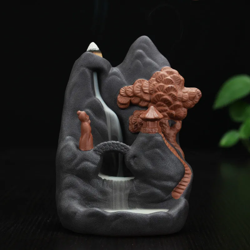F Mountain Waterfall Backflow Incense Burner Living Room Incense Base Ceramic Purple Sand Handmade Crafts Ornaments Cone Censer
F Mountain Waterfall Backflow Incense Burner Living Room Incense Base Ceramic Purple Sand Handmade Crafts Ornaments Cone Censer